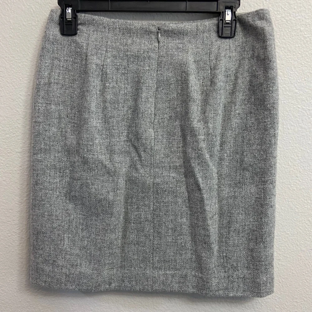 Talbots Women's 2P Gray Wool‎ Blend A Line Skirt Career Business Casual Size 2P